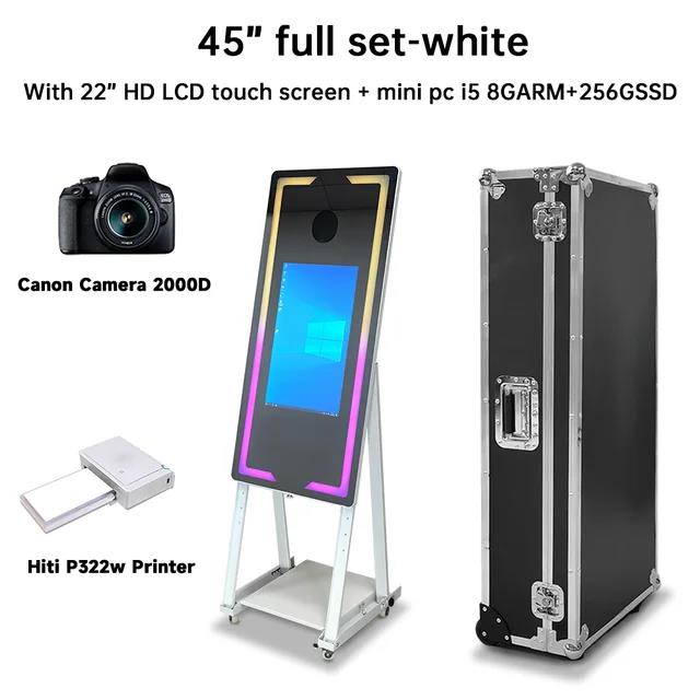 Touch Screen Magic Mirror Photo Booth Machine Portable 40 65inch Mirror Magic Selfie Photo Booth For Parties Events With Camare. 