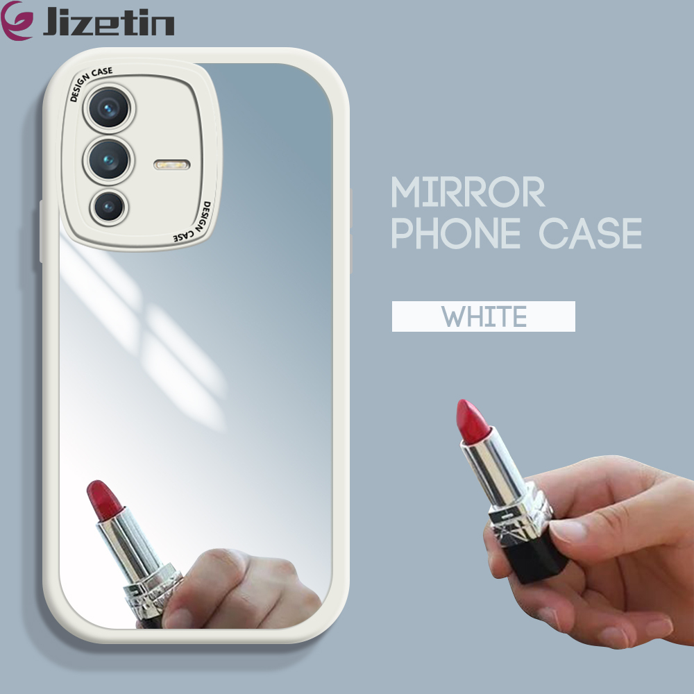 Jizetin for Vivo V23 5G Back Cover Ultra-thin Creative Mirror Back Full Protection Soft Silicone Phone Cases