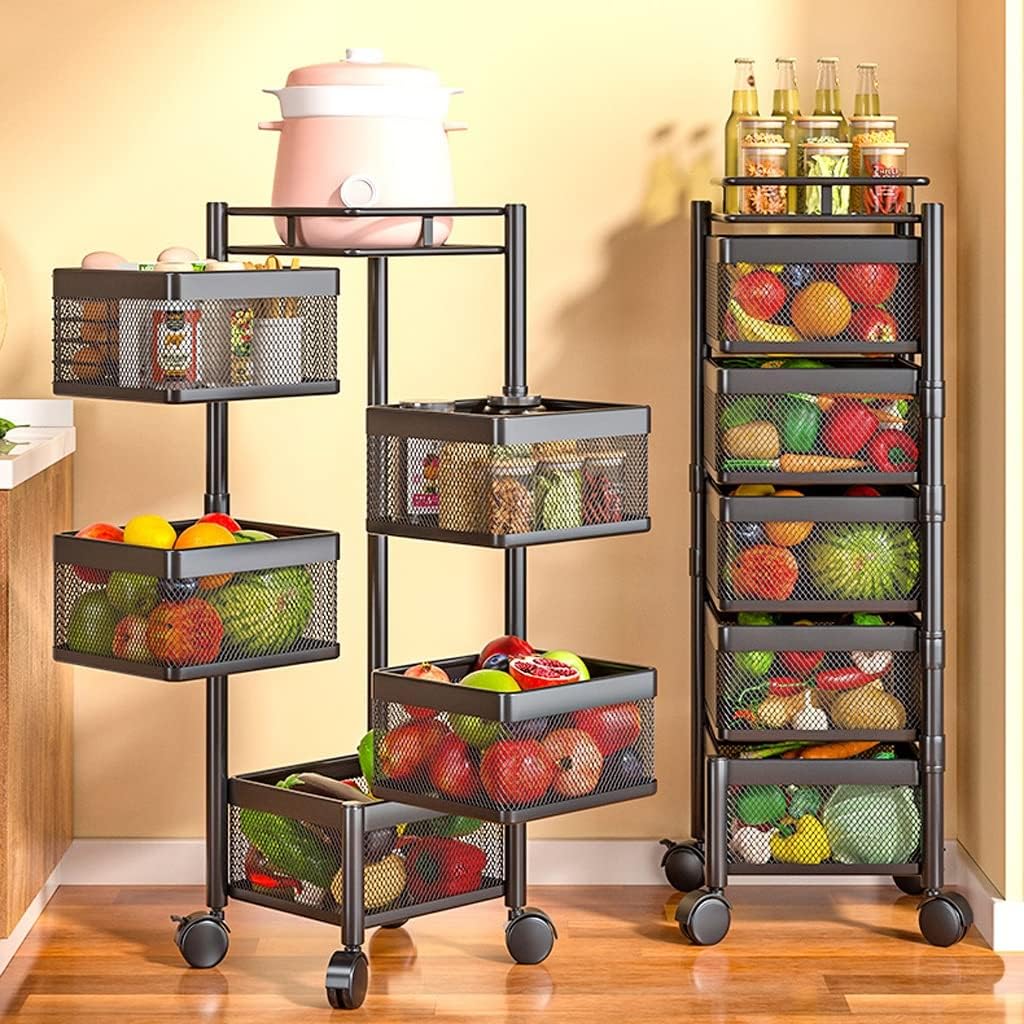 KITCHEN VEGETABLE RACK 5 LAYER SQURE SHAPE FRUIT RACK MULTI LAYER KITCHEN RACK