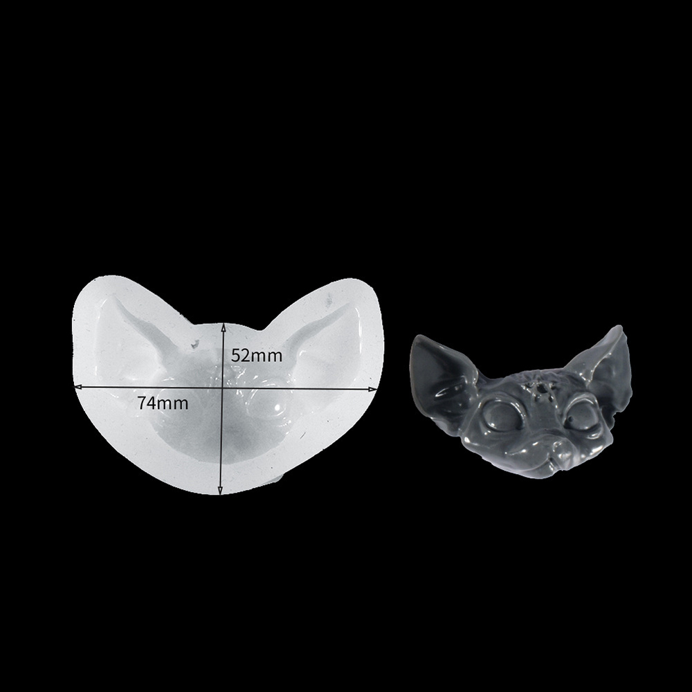 Devil DIY Decoration Silicone Mold Aromatherapy Flat Cat Head