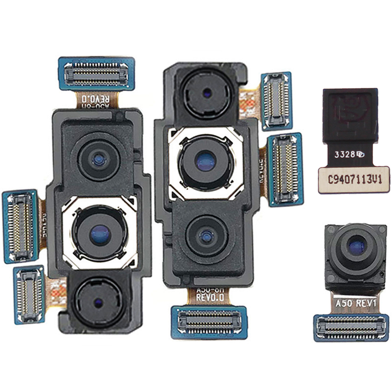 Back Rear Big Main Camera Module Flex Cable For Samsung Galaxy A50 A505 A505F Small Front Camera Flex Replacement Parts. 