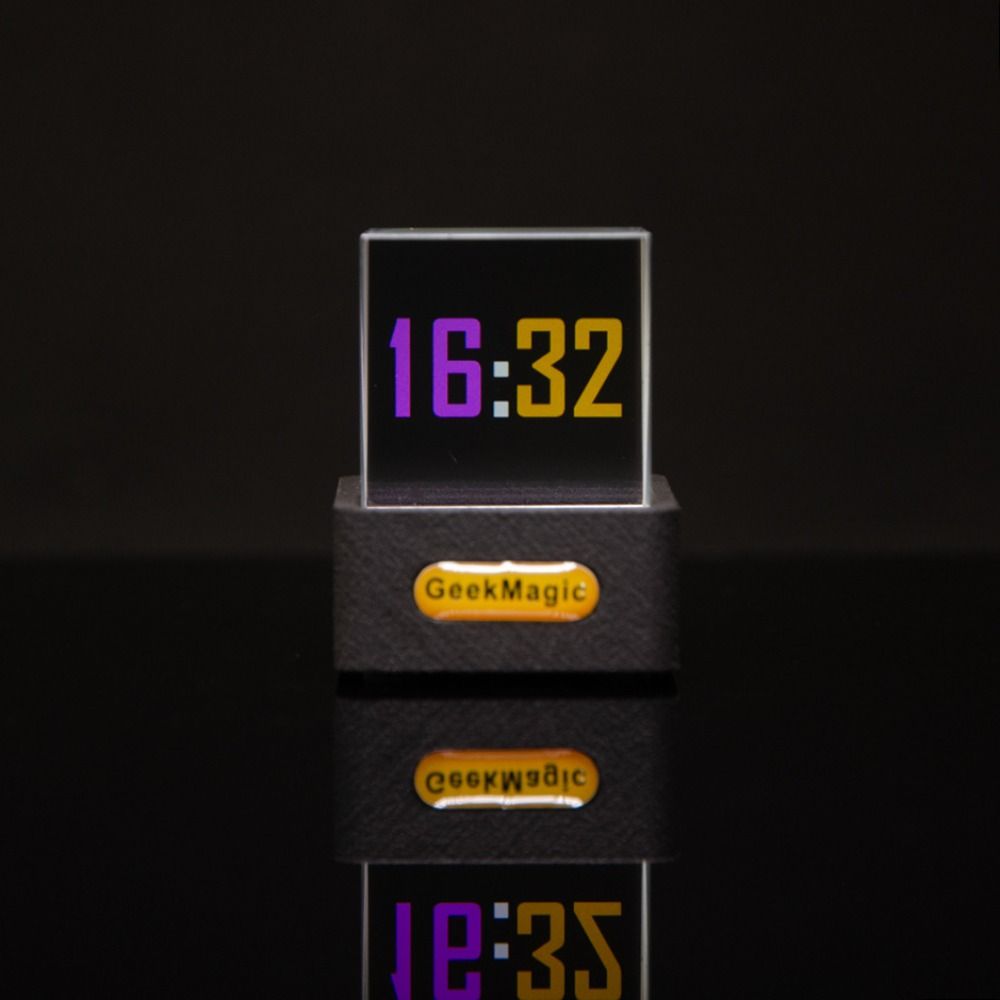 with GIF Animations Album GeekMagic GIFTV Smart Weather Station Crystal Cube Holographic Digital Clock Creative Gift. 