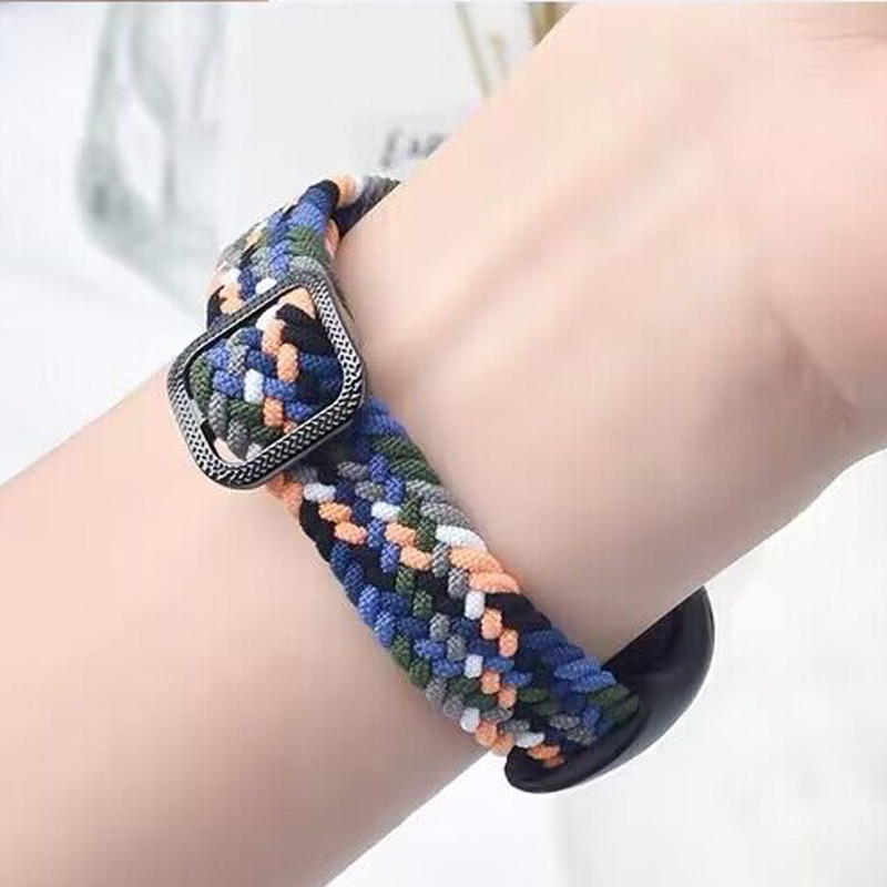 Strap for Xiaomi Mi Band 9 8 Elastic Nylon Braided Solo Loop Adjustable Buckle Replacement correa bracelet for Miband 4 3 5 6 7. 