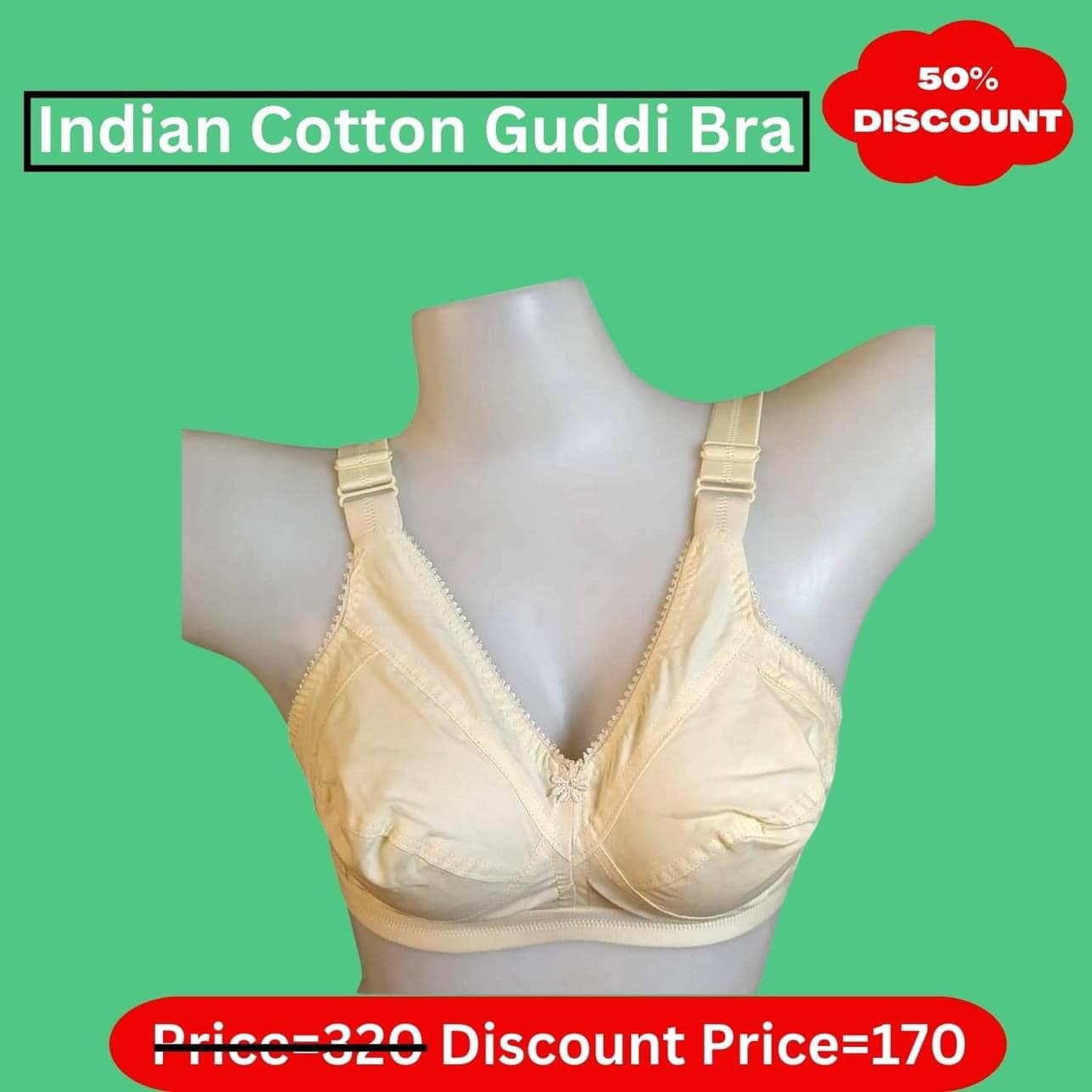 Full Coverage Comfortable All Day Long Cotton Guddi Bra .