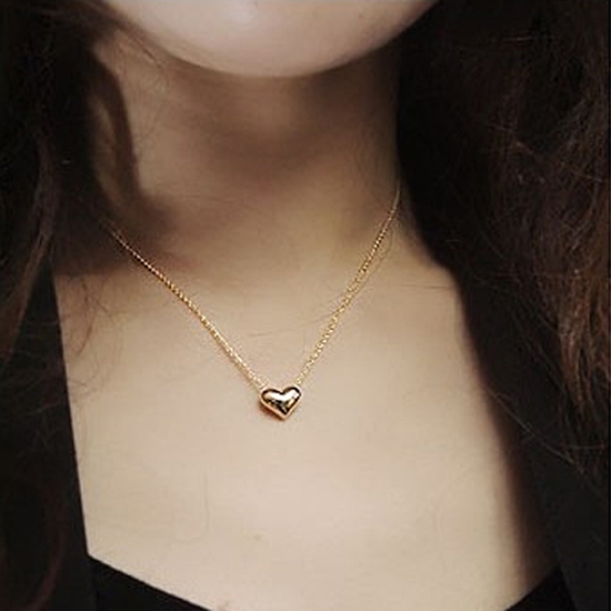 Elegant Women Lady Simple Design Gold Tone Chain Heart Love Pendant Necklace Buy Online At Best Prices In Bangladesh Daraz Com