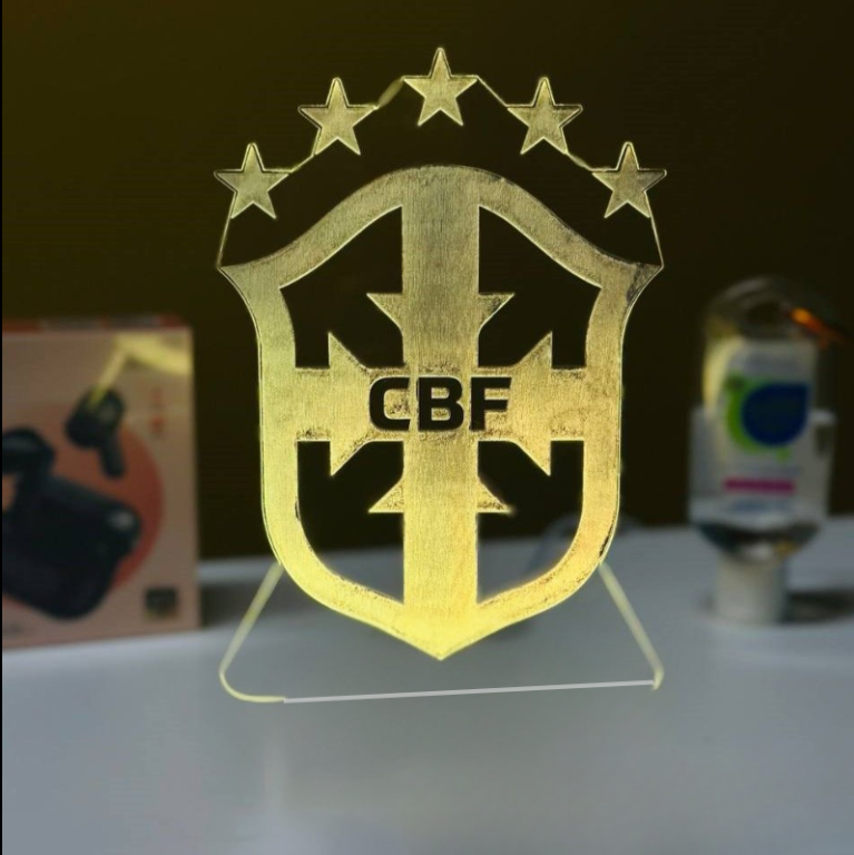 GearUP Acrylic Multicolor Night Lamp (Only Acrylic) Brazil Football Team Logo
