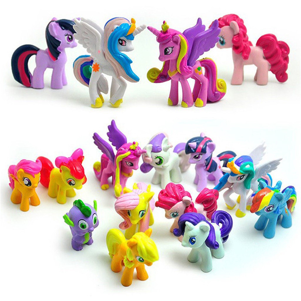 My Little Pony Figures Toys Mini Unicorn Fluttershy Rainbow Dash 12PC Bundle Set. 