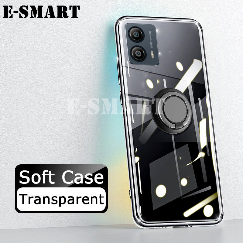 Phone Case For Moto G73 G53 Back Cover Soft Clear Transparent Shockproof Car Magnetic Holder Ring Cover Phone Case For Moto G73 G53 Back Cover