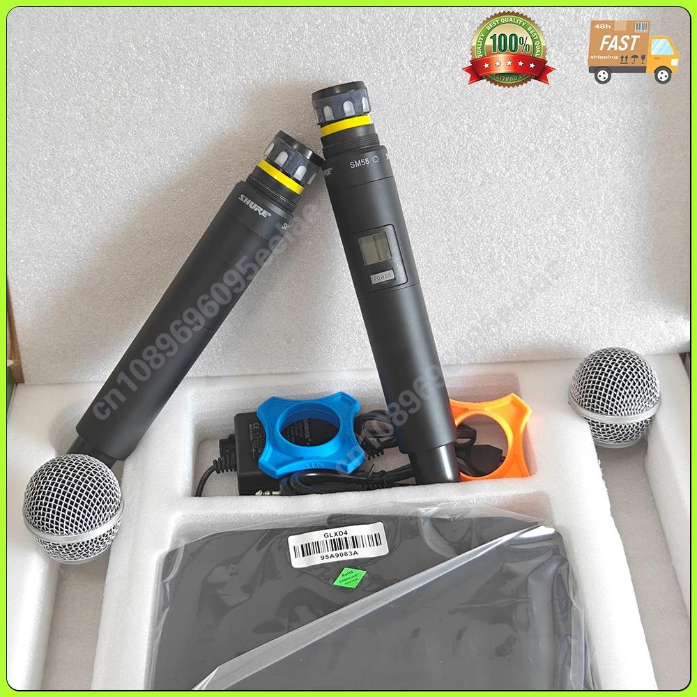 Shure GLXD4 SM58 Wireless 2 Handheld Microphone UHF Dynamic Professional Party Stage Karaoke Microphone 640-690MHz Wireless Mic. 