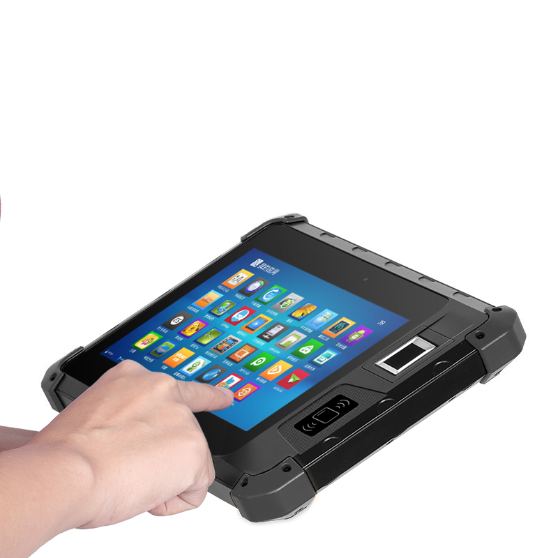 Rugged Android Tablet 8 Inch Fingerprint UHF RFID Reader Inventory Warehouse Barcode Scanner Robust Industrial Tablet. 