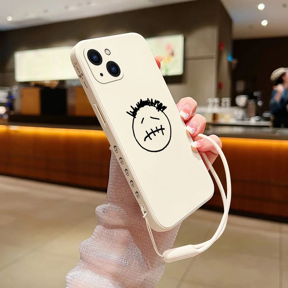 Luxury Travis Scott Cactus Jack Phone Case For iPhone 15 14 13 12 11 Pro Mini X XR XS MAX SE20 8 7 Plus Cases with Hand Strap. 