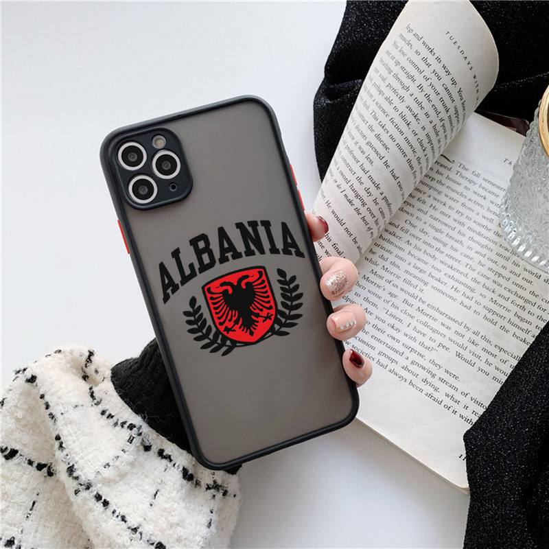 Albania Albanians Flag Phone Case matte transparent For iphone 14 11 12 13 plus mini pro max cover. 