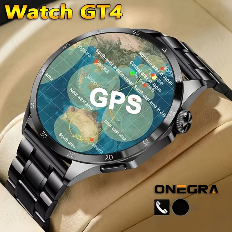 Valentine's Essential: ONEGRA GT4 Pro Smartwatch - Waterproof, Wireless Charging, HD Call & Fitness Tracker for the Active Man