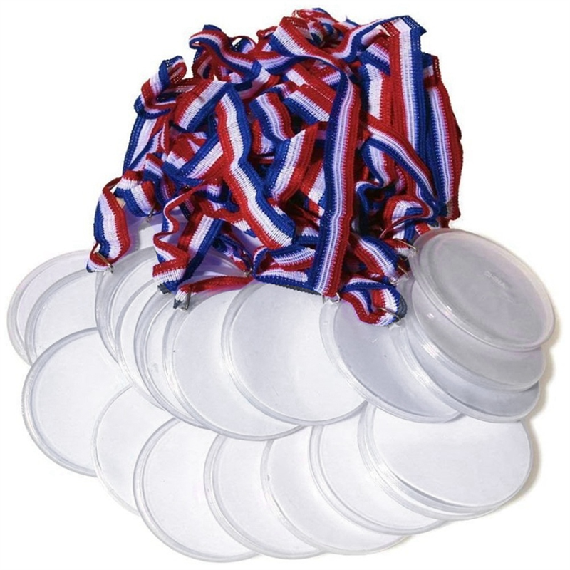 24Pcs Colorful DIY Medal Plastic Medal Design Your Own Award Medals,DIY Medal for Children, Corporate, Sports, Festivals