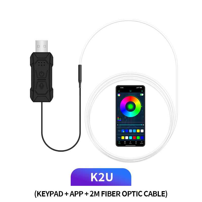 RGB LED Light Strip For Car Interior 1M2M3M4M5M USB Fiber Optic Atmosphere Lamp Support APP Control Ambient Neon Invisible Light. 
