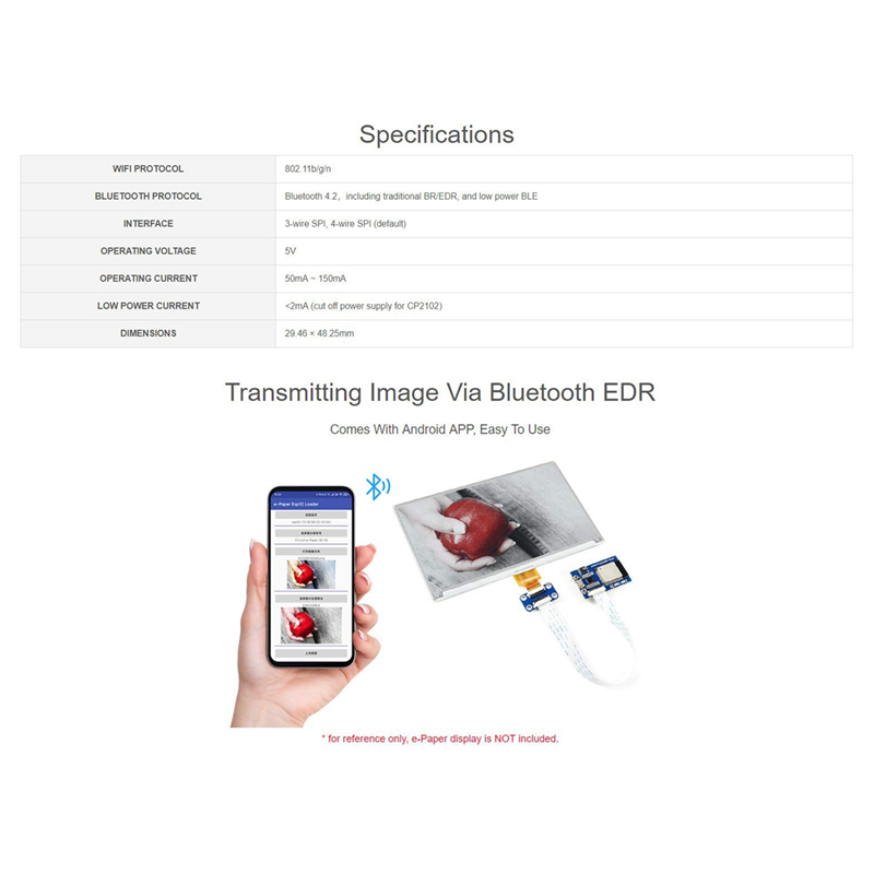 Waveshare Universal E-Paper Driver Board with WiFi Bluetooth. 