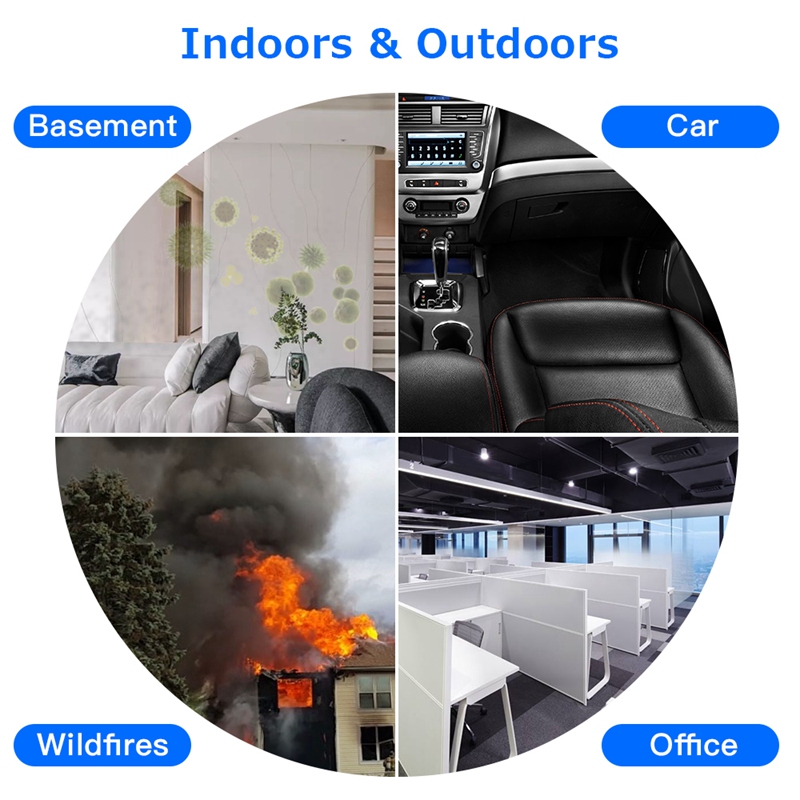 9 in 1 Air Quality Monitor Indoor Outdoor PM2.5, PM1.0, PM10, HCHO, Detector Tester Temperature and Humidity Sensor. 