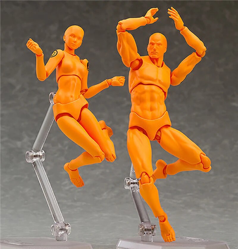 BODY KUN BODY CHAN Action Figure Figma Archetype He She Ferrite Collectible Model Toy with Stand Doll. 