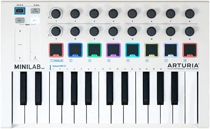 Arturia - MiniLab MkII - Portable MIDI Controller for Music Production - 25 Keys, 8 Multi-Color Pads