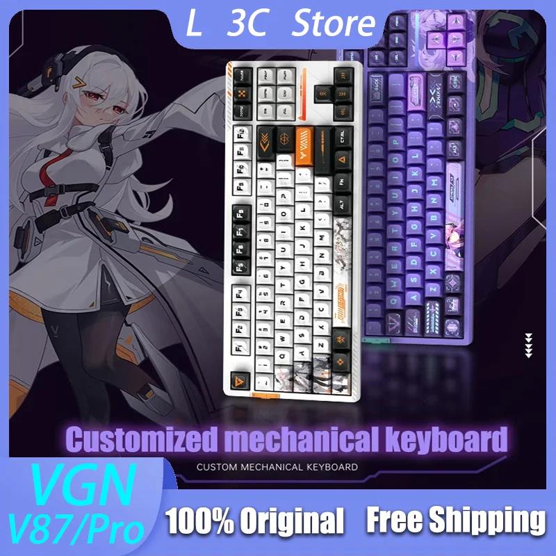 VGN V87 Pro Mechanical Keyboard Tri-mode Wireless USB Dynamic RGB Ergonomics PC Gamer Win Mac N-key Rollover Diana Athena Custom