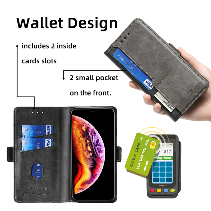 For TCL 30 SE / TCL 306 / TCL 305 Case Flip Leather Magnetic Case Wallet Protective Phone Cover. 