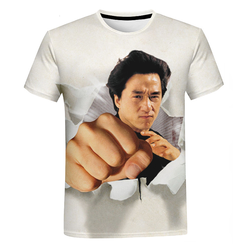 New 3D Printed Jackie Chan Kung Fu Master T-Shirts Unisex Dragon China Kung Fu Newest Oversized O-Neck Tops Short Sleeve Clothes. 
