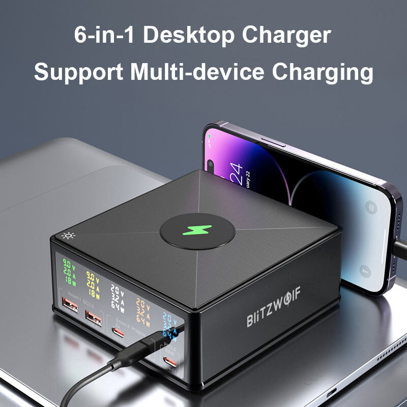 Lightning Wolf 868H 5-port USB PD+15W wireless fast charging. 