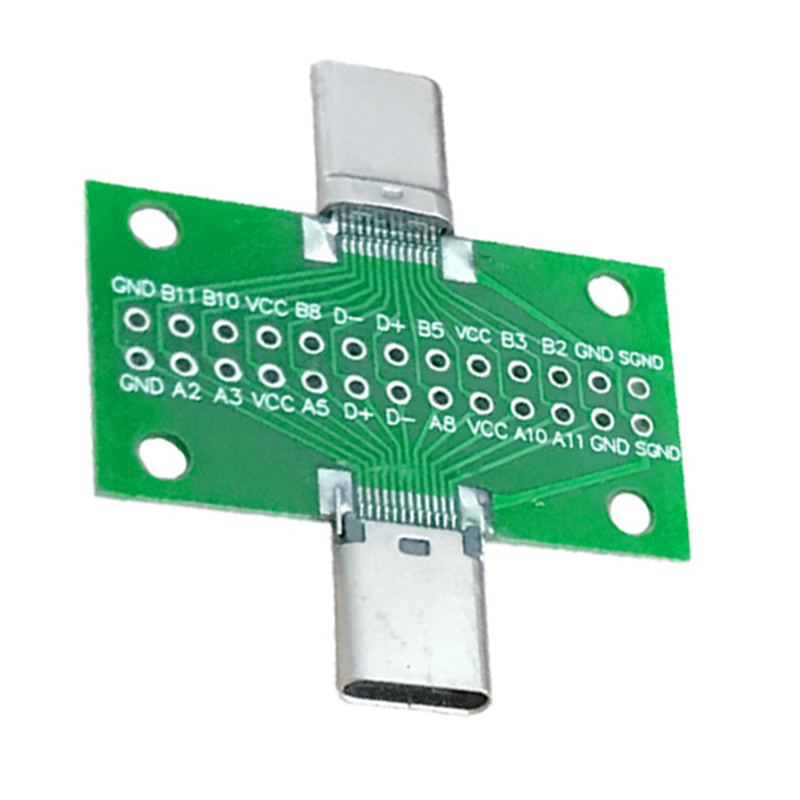 FORIDE 2X Male to Female Type C Test Board Universal Board with USB 3.1 Port 20.6X36.2MM Test Board with Pins. 