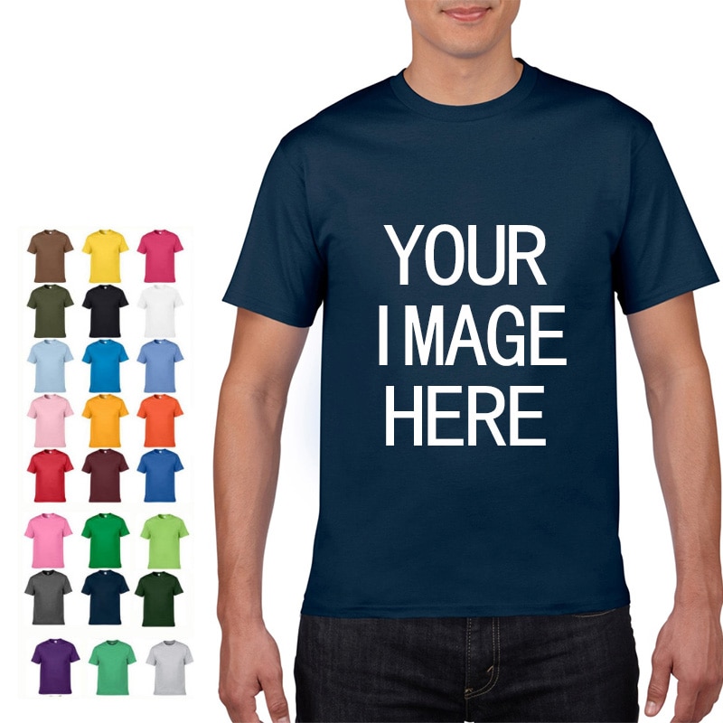 NO LOGO Price Cotton Short Sleeve Solid Color O-neck T-shirt Tops Tee Customized Print Your Own Design Printed Unisex Tshirt. 
