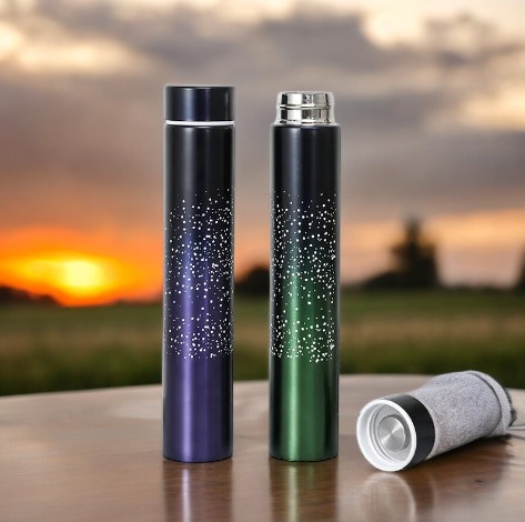 Tea/Coffee Thermos Flask, 1 pcs Slim Steel 380ML Bottle for Home, Office (multicolor)