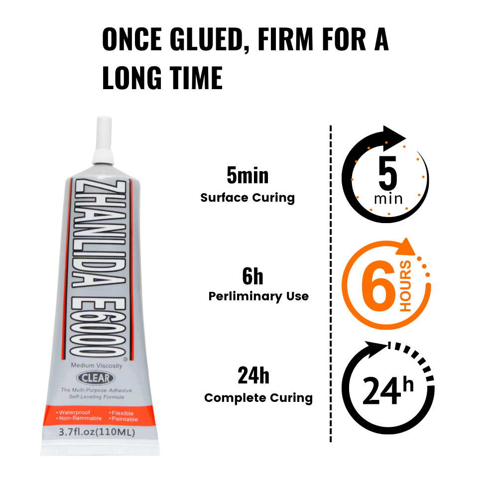 Zhanlida E6000 15/50/110ML Clear Adhesives Fabric DIY Diamond Jewelry Multi-Purpose Glue for Shoes With Precision Applicator Tip. 