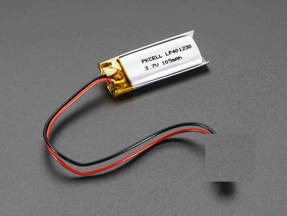 3.7V 100mAh Rechargeable Lithium Ion Polymer Battery. 