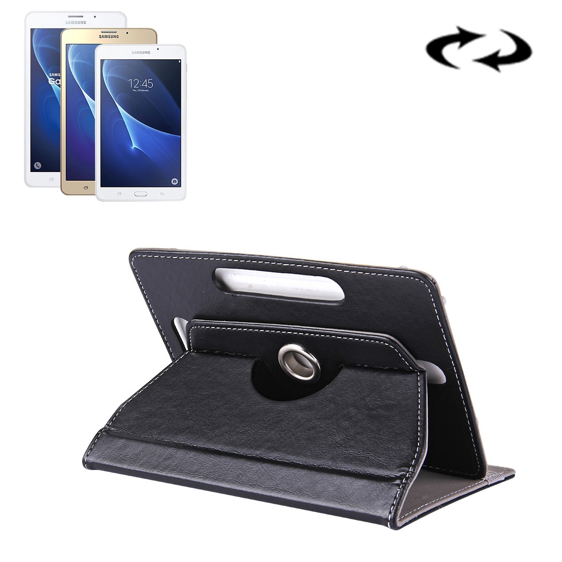 7 inch Tablets Leather Case Crazy Horse Texture 360 Degrees Rotation Protective Case Shell with Holder for Galaxy Tab A 7.0 / T280 & Tab 4 7.0 / T230 & Tab Q T2558, Colorfly G708, Asus ZenPad 7.0 Z370CG, Huawei MediaPad. 