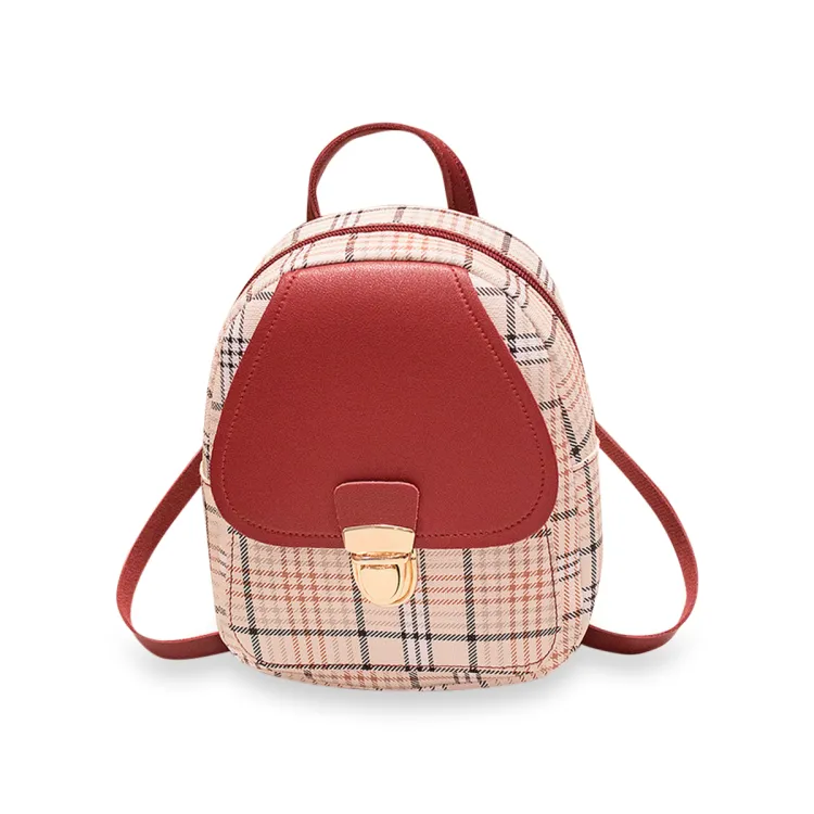 Small Backpack Crossbody Bag For Women Teenage Girl Plaid Shoulder Phone  Purse