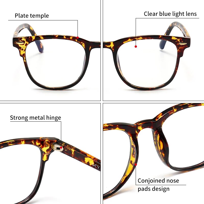 GCV Brand Rivets Square Frames Men Women The Blu-Ray Computer Goggles Ultralight Blue Light Johnny Depp Same Paragraph Glasses. 