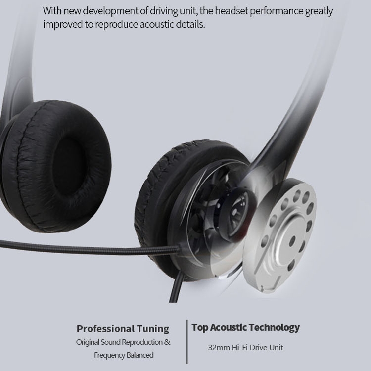 SOYTO SY490 Teaching Office Network Class Student Education Computer Headset, Style: Double Ear Black USB. 