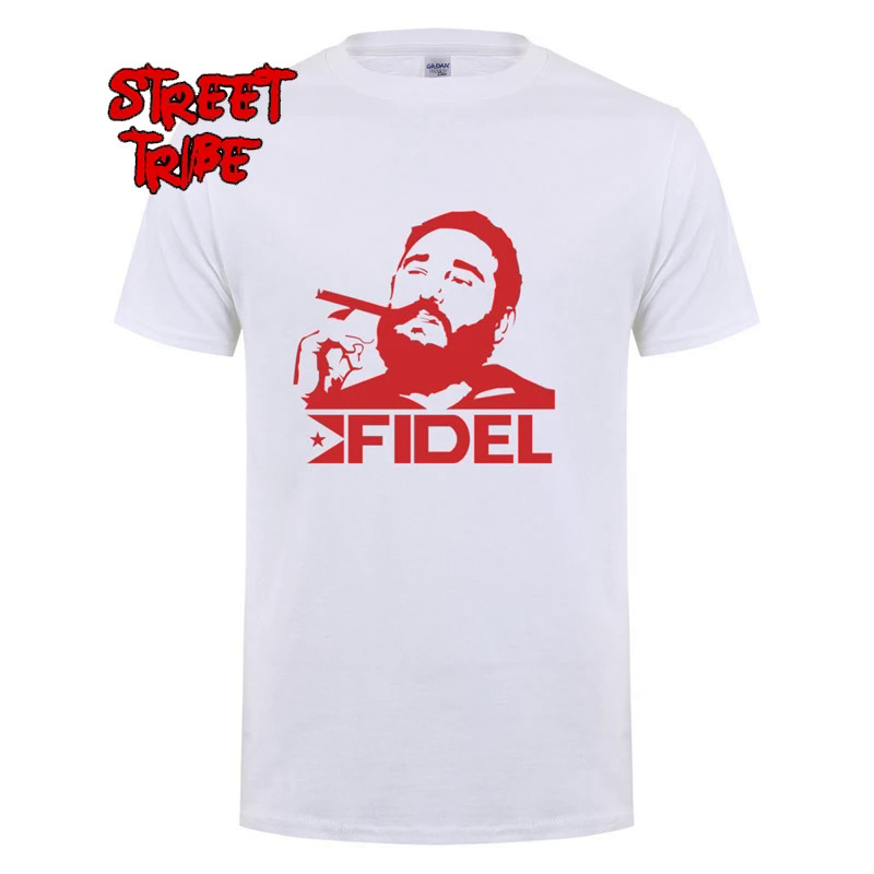 Summer Men T shirt Cuba Become Avana Revolution Fidel Castro T-Shirts Crew Neck Cotton Casual Male Tees Tops. 