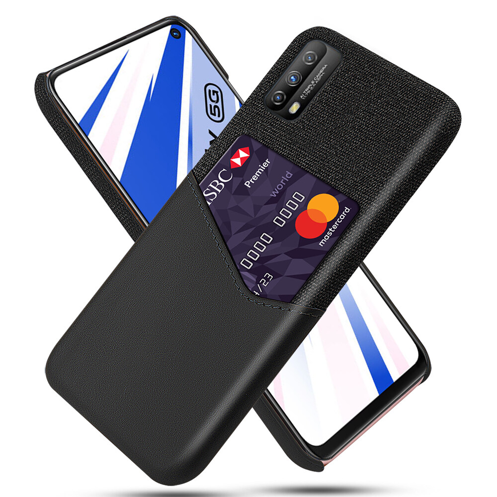 lthmy for Vivo iQOO Z1x Creative Cloth PU Leather Card Slot Case Hard PC Cover