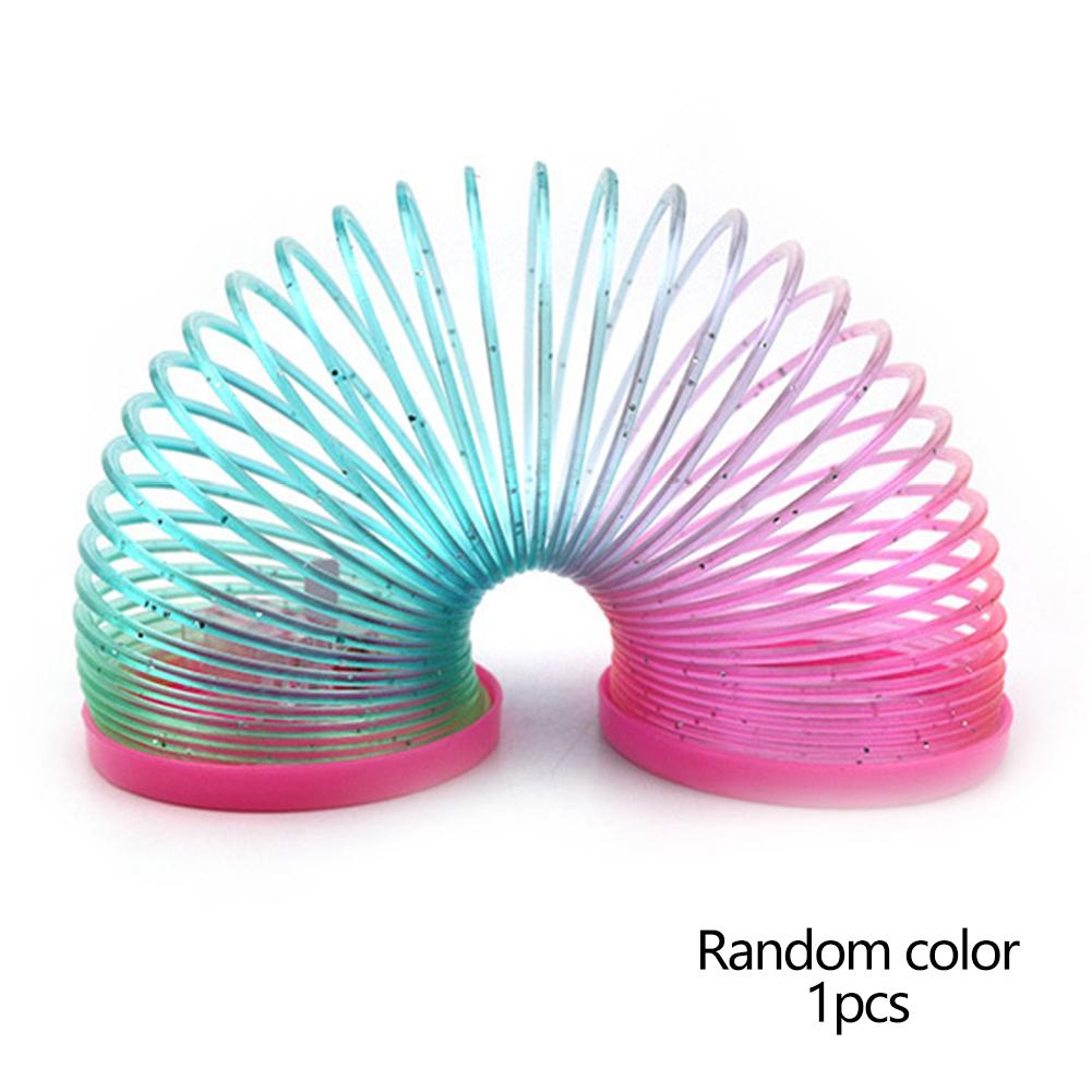 SF 1Pc Glow in Dark Walking Rainbow Spring Toy Circle Slinky Kid Magic Luminous Slinky Rainbow Spring Magic Circle Stretchy #432190. 
