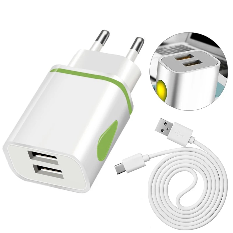 Type C Cable 3M Cable For Samsung Galaxy A02s A12 A13 5G A14 A15 A20e A21 A22 A23 Cables USB EU Charger 3 2 1 Meter Dual Adapter