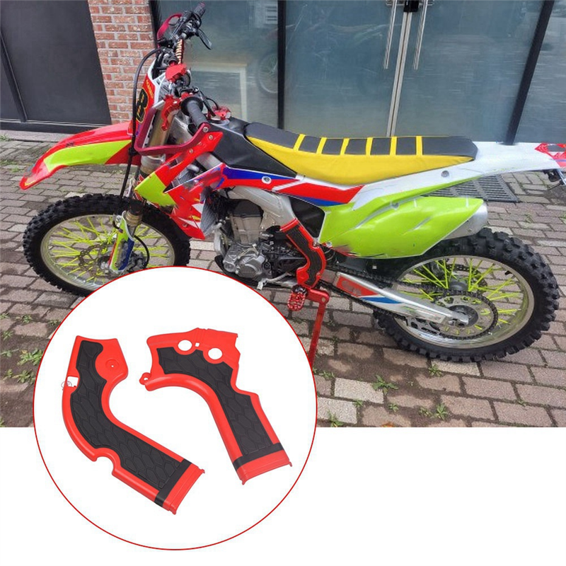 Motorcycle Frame Guard Cover Protection Protector Replacement Spare Parts for Honda CRF250R CRF450R CRF 250R 450R 201-2016 Red. 