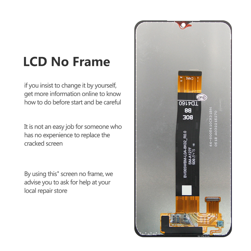 LCD No Frame For Samsung Galaxy A12 A125 A12 Nacho A127 Display Touch Screen Digitizer Assembly Replacement Parts. 