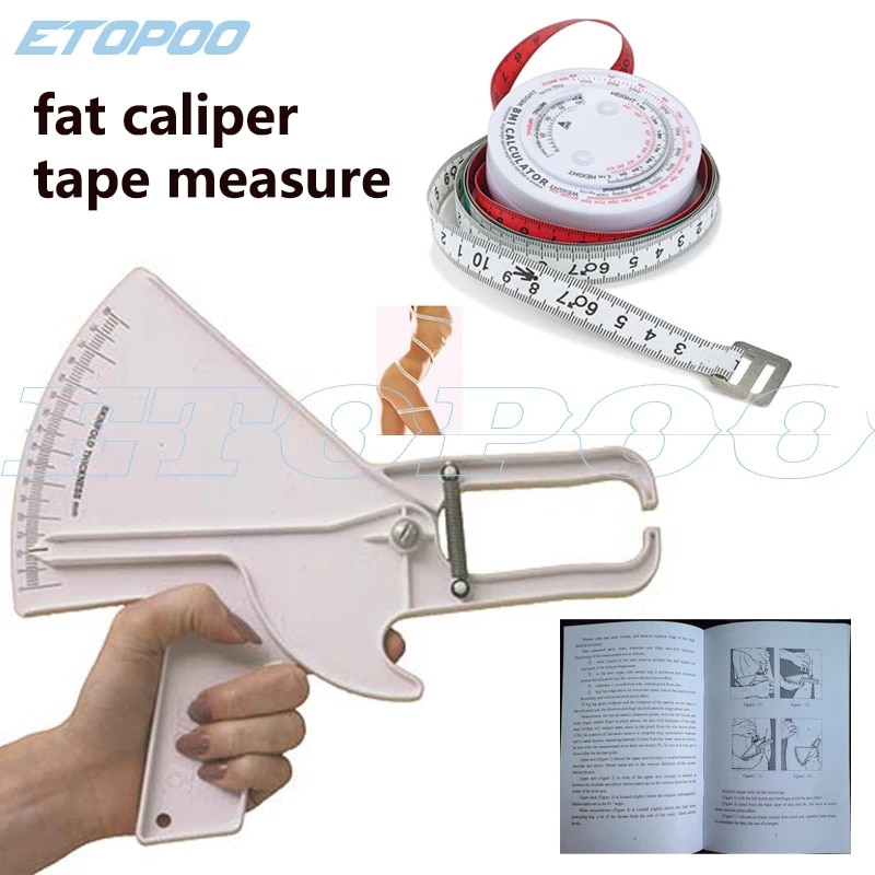 sale!  Body fat Caliper PLICOMETRO (skin fold caliper)  with slim guide manual BMI calculator (BMI body measure tape)-BMI tape. 