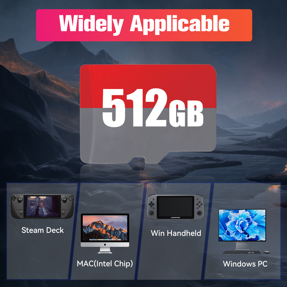 Batocera Gaming TF Card 512GB for Windows Memory Card For PC/MAC/Steam Deck/GDP WIN4 Handheld with 51400 Games For PS3/PS2/PS1. 