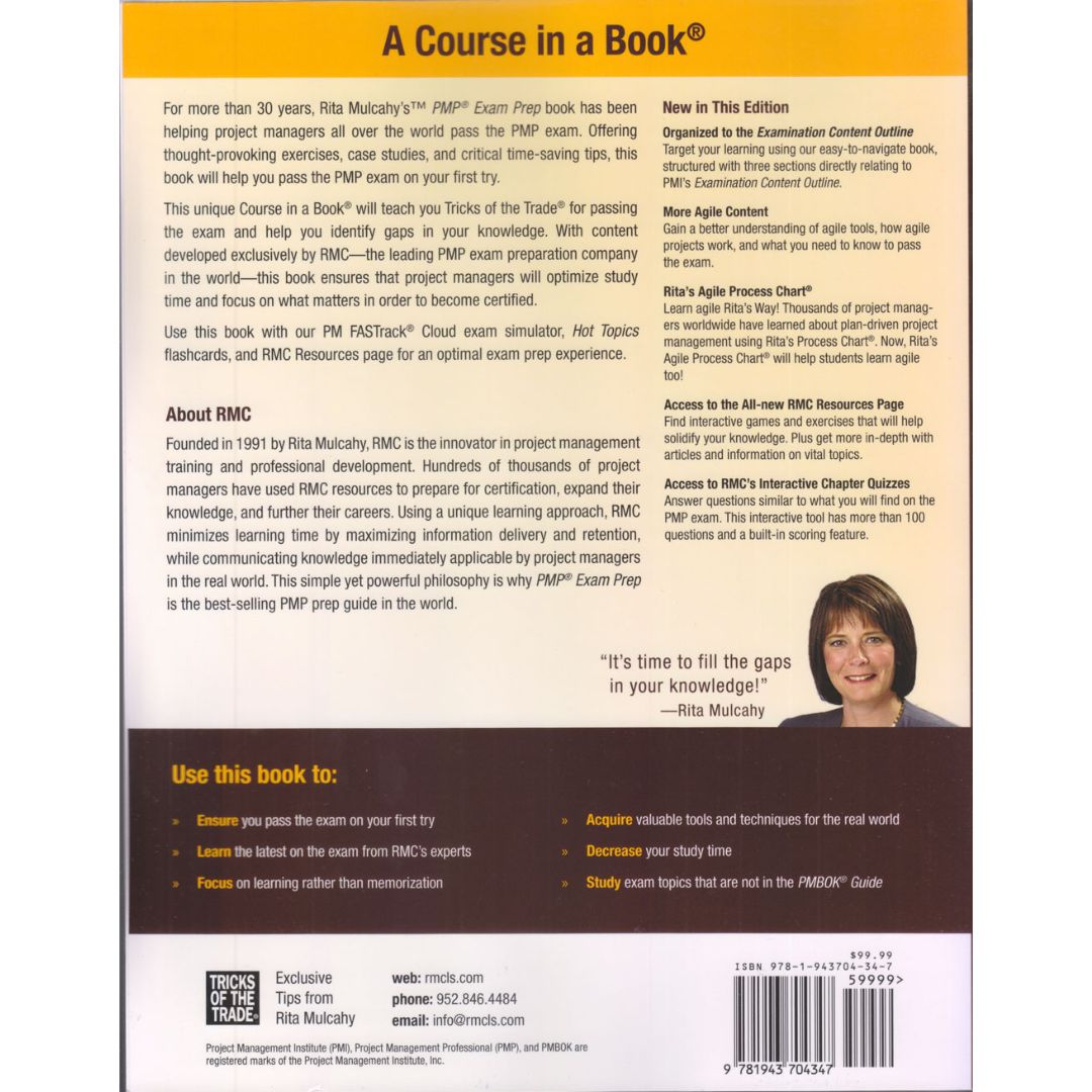 PMP® Exam Prep, by Rita Mulcahy ,  Eleventh Edition [Aligned with the current (ECO) Examination Content Outline and the PMBOK® Guide, Seventh Edition]. 
