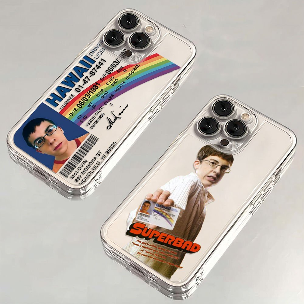 Mclovin Movie Superbad Phone Case For iPhone 16 15 14 13 12relax 11 Mini Pro Max X XR XSMax 7 8 Plus SE20 Transparent Cover