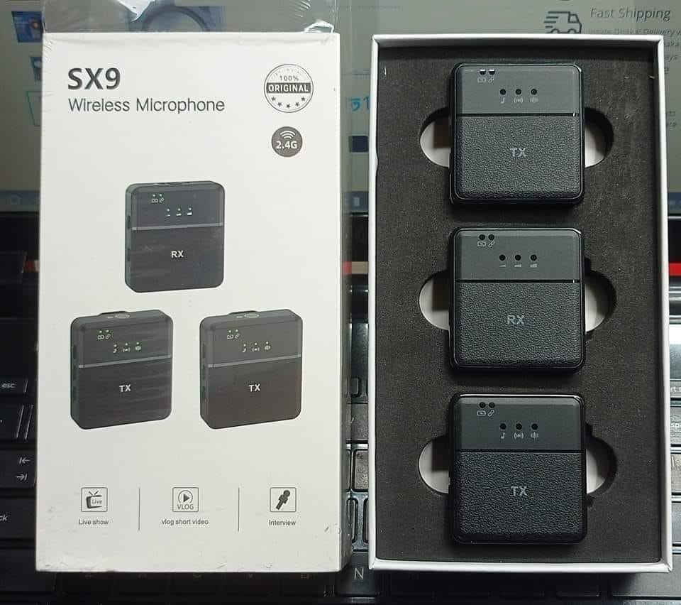 SX9 wireless microphone dual for android,youtube video and bloging video making