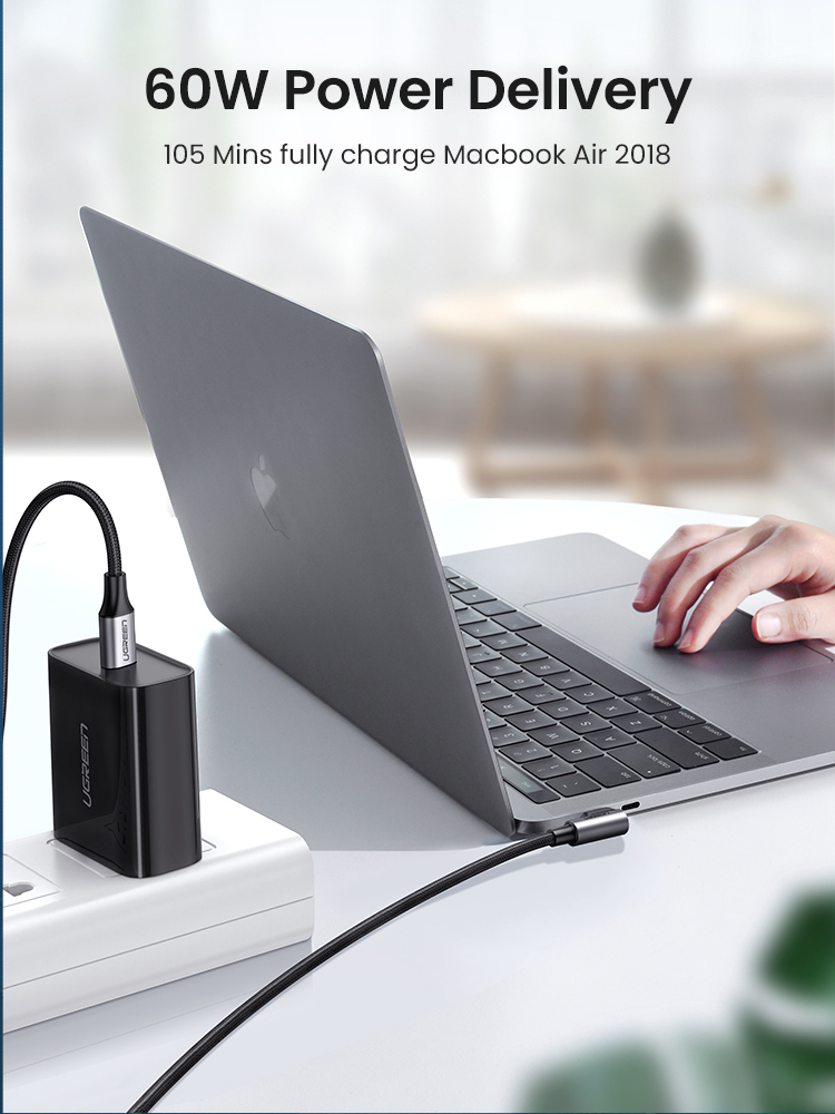【60W Type C-C】UGREEN USB Type-C to USB C PD 60W Cable for Samsung Galaxy S24 23 Note10 Fast Charger Cable for Macbook Pro Support Quick Charge 4.0 USB Cord. 