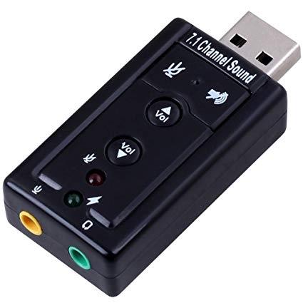 Mini USB 2.0 3D Virtual 480Mbps External 7.1 Channel Audio Sound Card Adapter- black. 