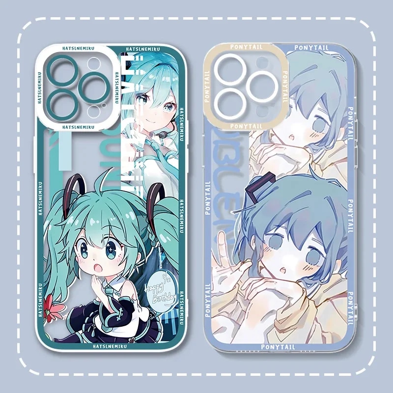 H-Hatsune Miku Case for Xiaomi Redmi Note 12 Pro Plus Turbo 13 11 11S 10 10S 9S 9 Max 8 7 6 A1 A2 TPU Clear Silicone Back Cover. 